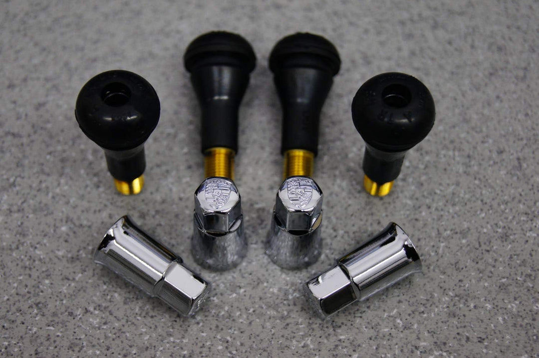 Ventil Satz PORSCHE Wappen Abdeckkappe 911 964 993 996 997 Boxster Cayman