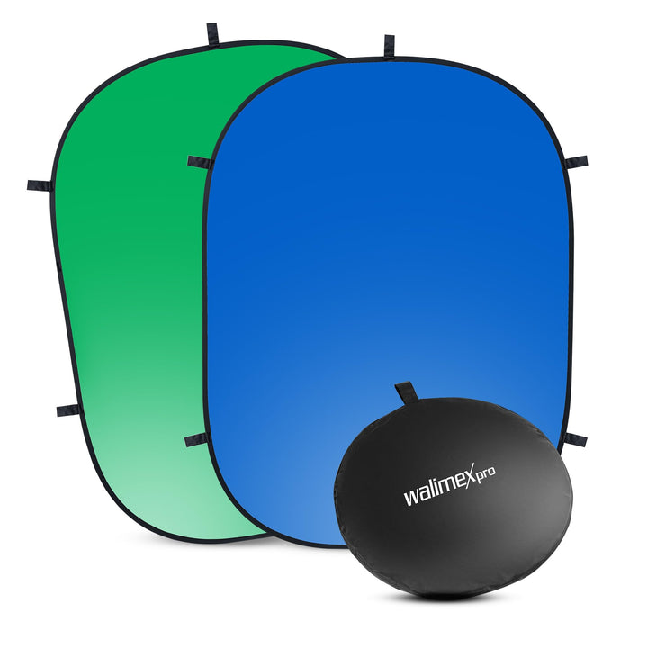 Walimex pro pro Falthintergrund (150 x 210 cm) grün/blau 20731 150x210cm grün/blau, 150x210cm grün/b
