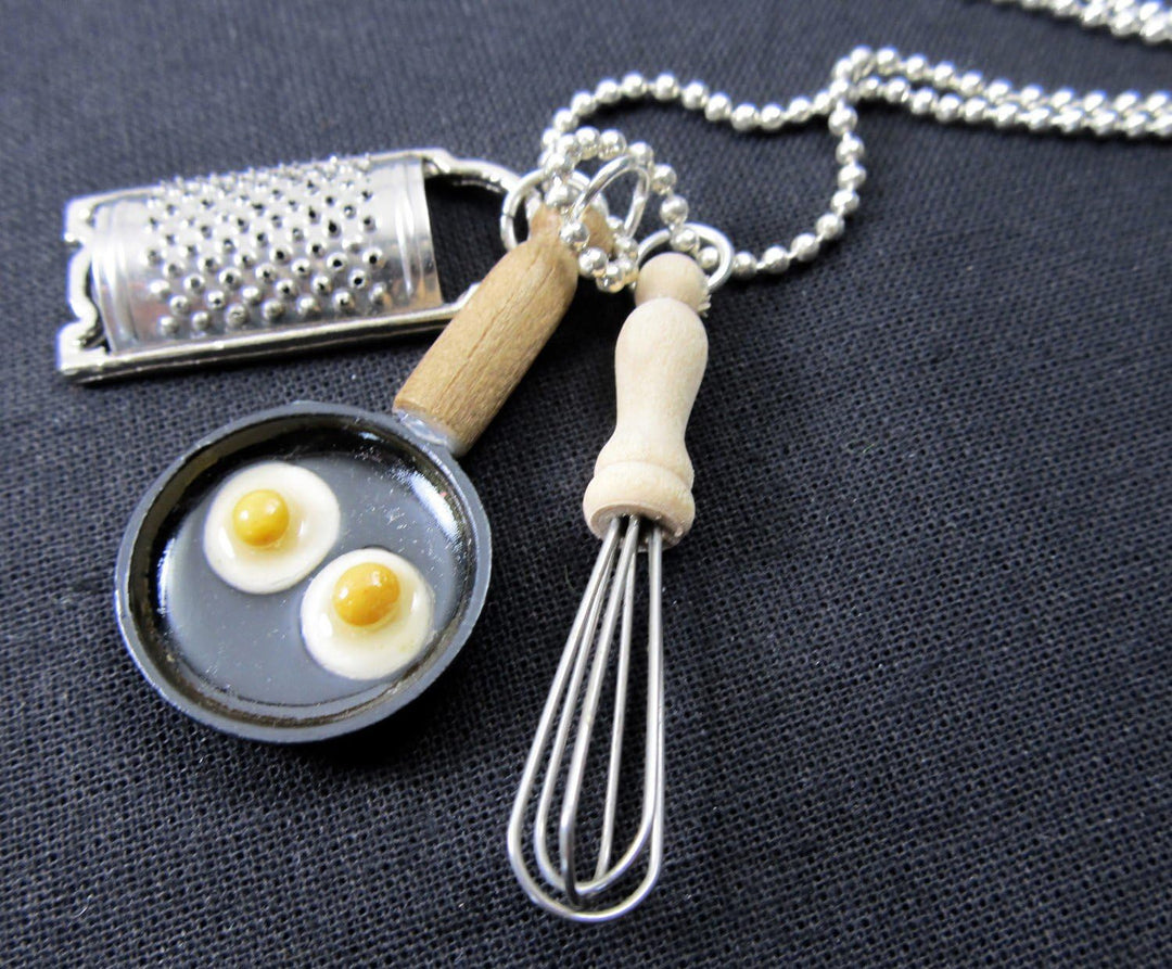 Miniblings 3er Kochen Set Halskette - Handmade Modeschmuck I Kette mit Anhänger Länge: 80cm - Backen