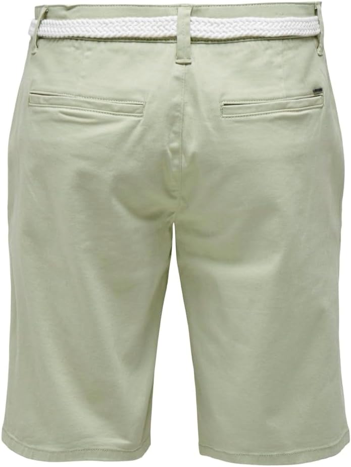 ONLY &amp; SONS Herren Onswill Chino Shorts Belt Pk 6557 XS Swamp, XS Swamp