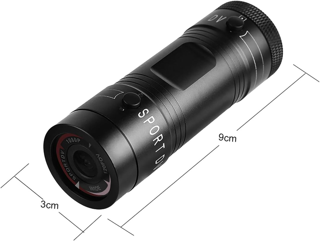 Zunate Mini-F9-Kamera, Full HD 1080 P wasserdichte Mini Sport DV Kamera Fahrrad Motorrad Helm Action