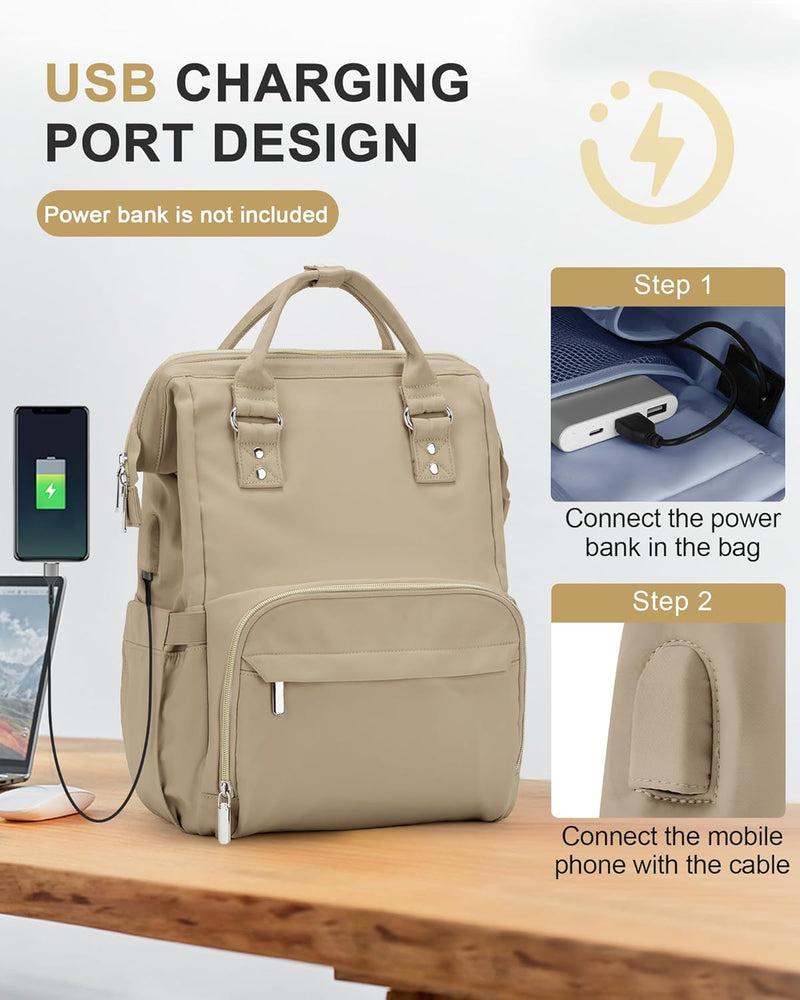 Rucksack Damen,Wasserdicht Cityrucksack Handgepäck Laptop Lässig Rucksack Tasche 2 in 1 mit Laptopfa