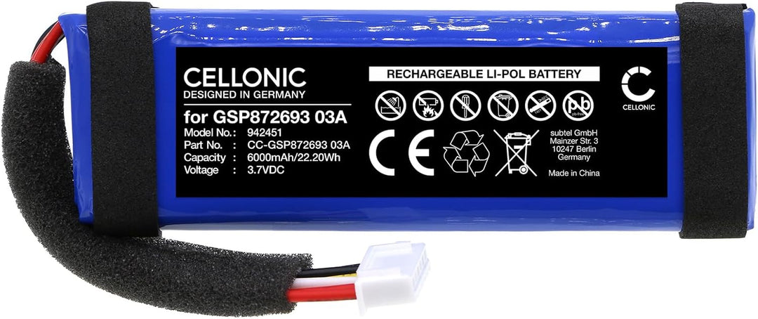 CELLONIC, Lautsprecherakku kompatibel mit Harman Kardon Allure Portable (6000mAh, 3.7V) Ersatzakku G