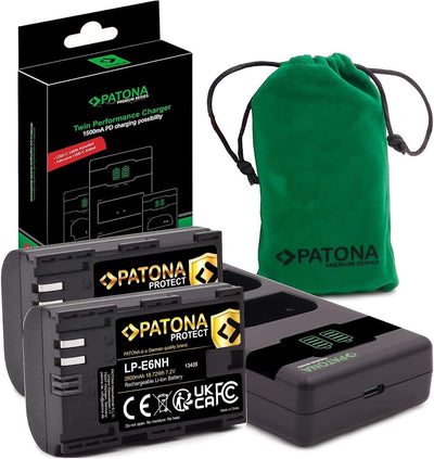 PATONA V1 Protect 2X Akku LP-E6NH (2400mAh) inkl. NTC-Sensor und V1 Gehäuse - mit PD Performance USB