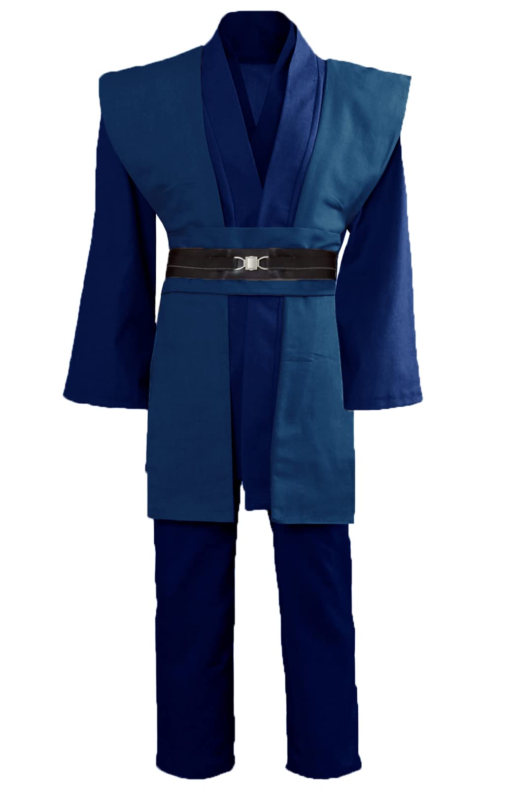 Herren-Tunika, Ritterkostüm, Kapuzenrobe, Uniform, Cosplay, Komplettes Halloweenkostüm-Set Blau M, B