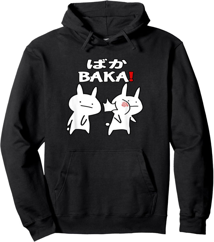 Lustiges Japan Baka Rabbit Ohrfeigen Anime und Manga Pullover Hoodie
