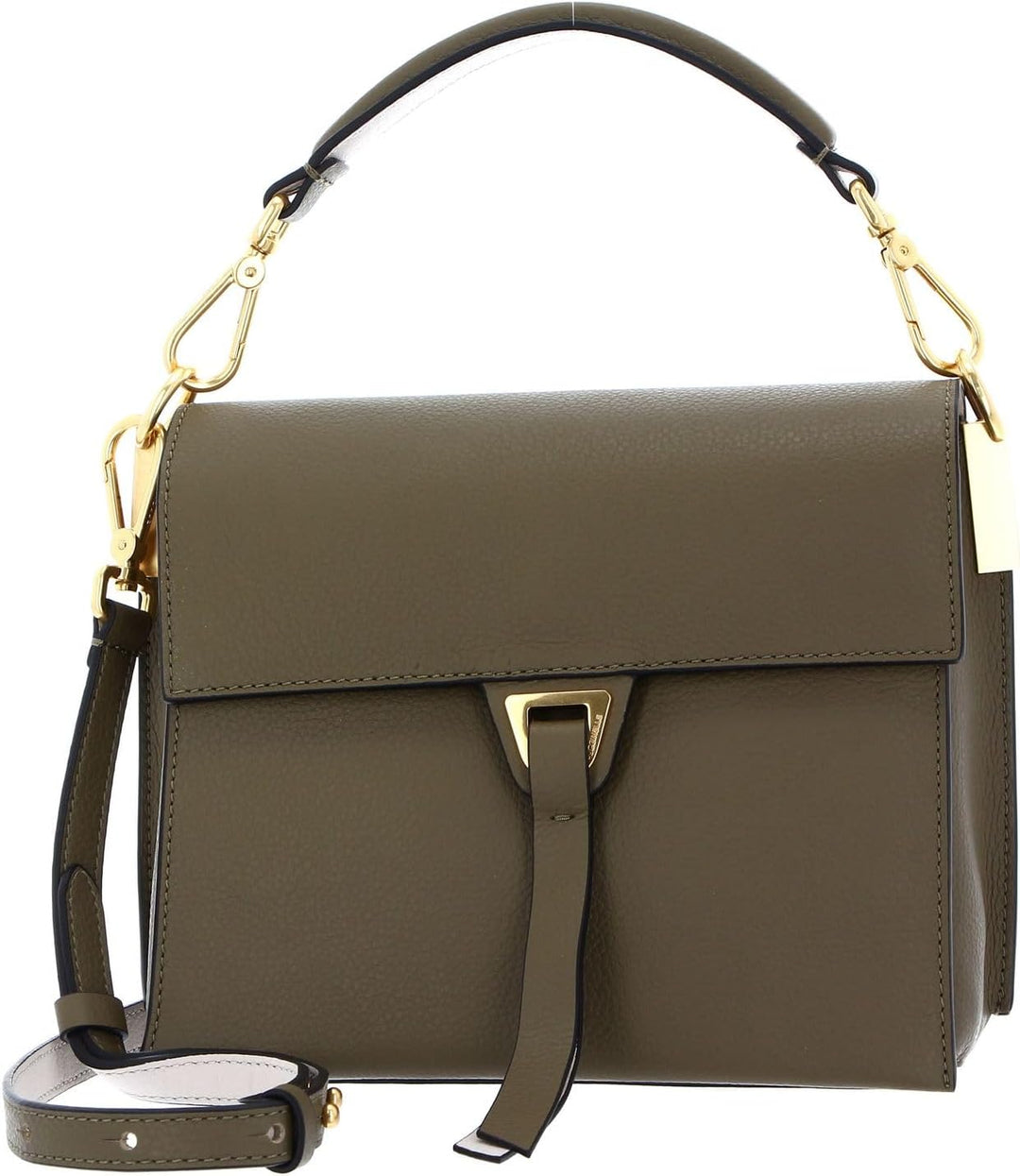 Coccinelle Louise Small Crossbody Moss Green/Lambskin White
