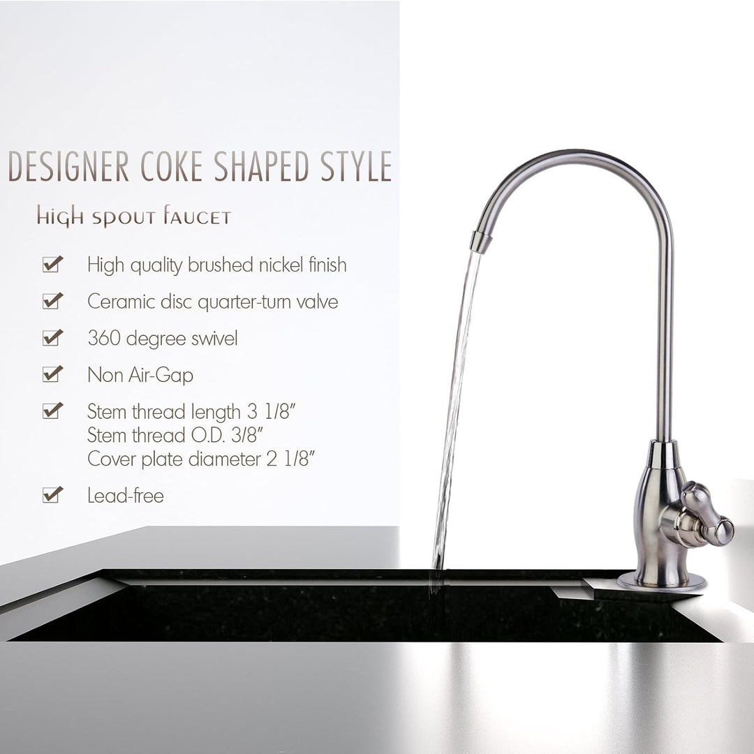 iSpring Wasser Filter Designer faucet-coke geformte high-spout gk1-ab, Messing antik