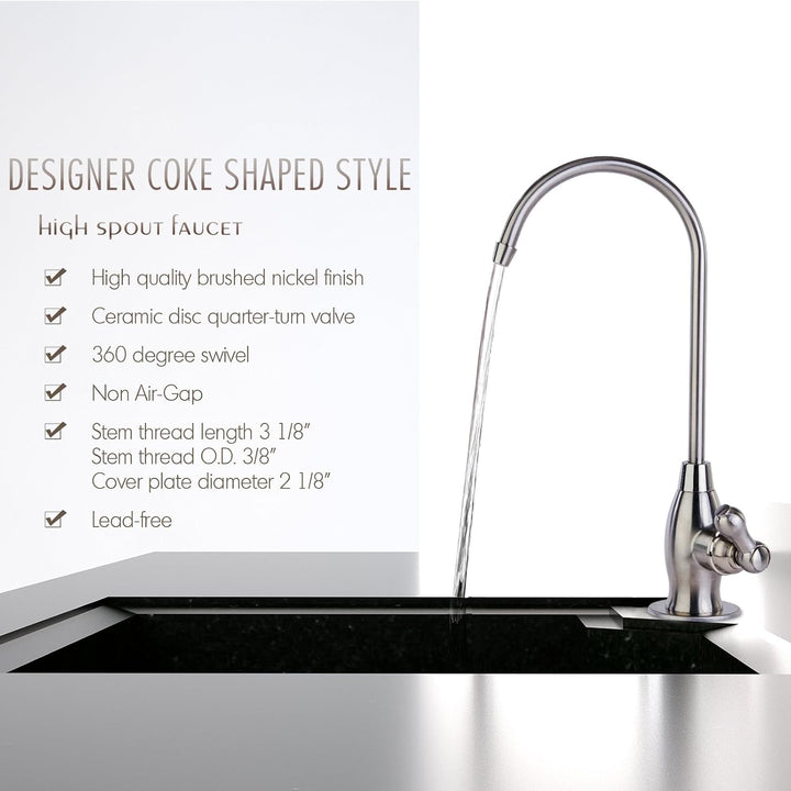 iSpring Wasser Filter Designer faucet-coke geformte high-spout gk1-ab, Messing antik