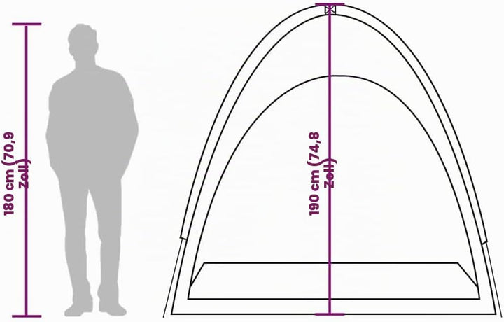 vidaXL Beistellzelt Beistellzelte Lagerzelt Grün 200 x 163 x 190 cm, Grün 200 x 163 x 190 cm