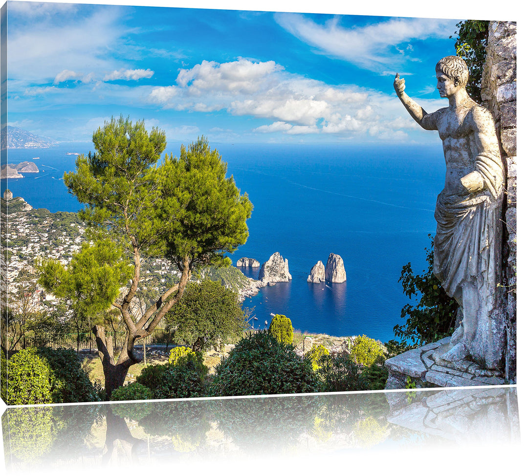 Insel Capri in Italien, Format: 100x70 auf Leinwand, XXL riesige Bilder fertig gerahmt mit Keilrahme