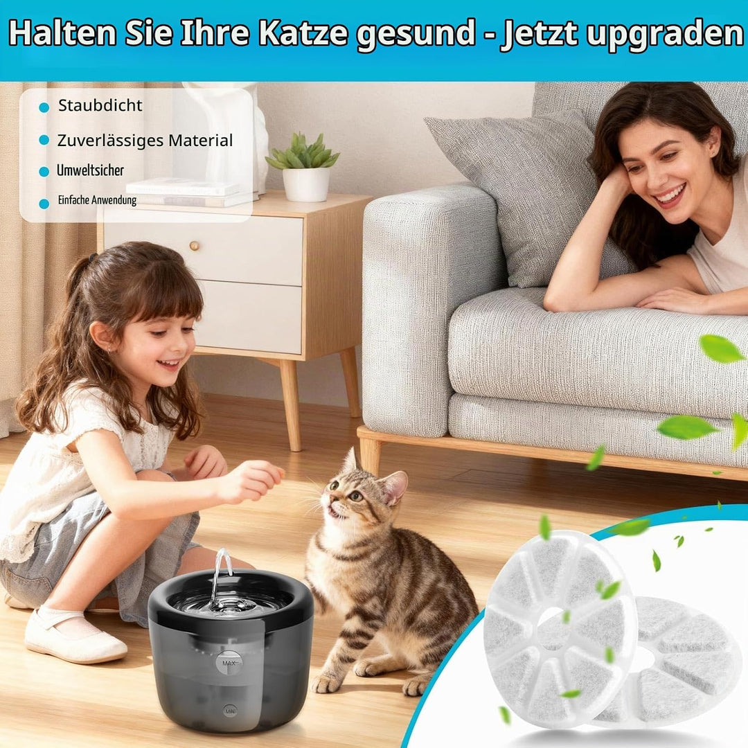 12 Stück Katzenbrunnen Filter für Philips PAW3210/02 Trinkbrunnen,Dreifaches Filtersysteme Aktivkohl