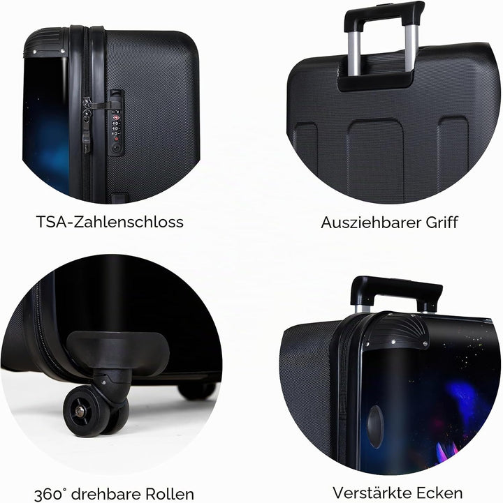 NoBoringSuitcases.com® Koffer XL Gross 77x51.5x28 cm Hartschale Reisekoffer 4 Rollen Leicht Koffer T