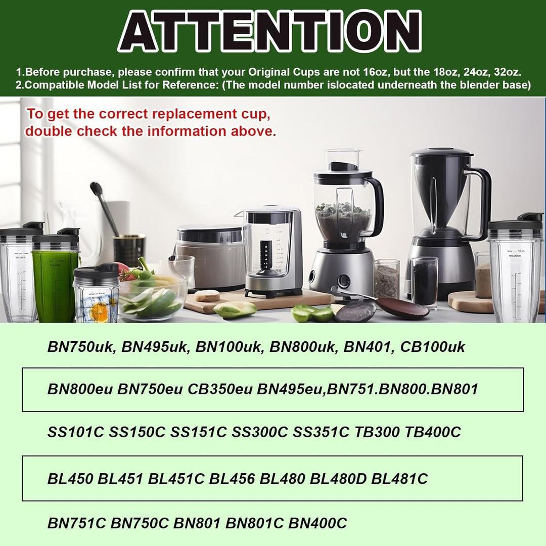 Mixer Becher Ersatzteile für Ninja Auto-iQ Mixer CB350EU, BN800EU, BN750EU, BN495EU, CB100EU, TB301E