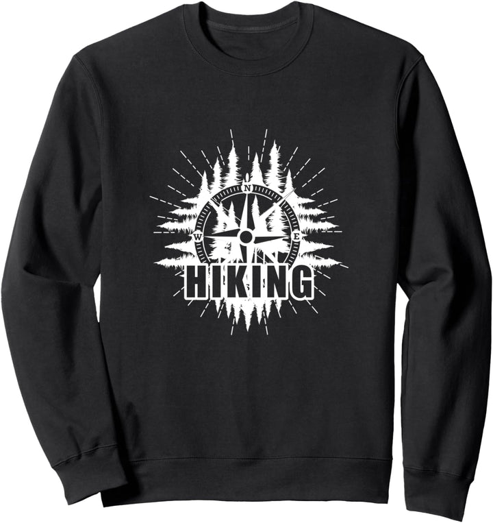 HIKING COMPASS MOUNTAIN Berg Spruch Wandern Motiv Sweatshirt