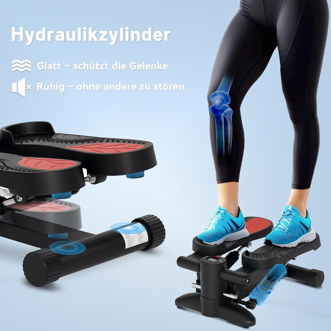 SPORTNOW Mini-Stepper für Zuhause Stepper Hometrainer mit LCD-Display, Fitness-Stepper bis 100 kg fü