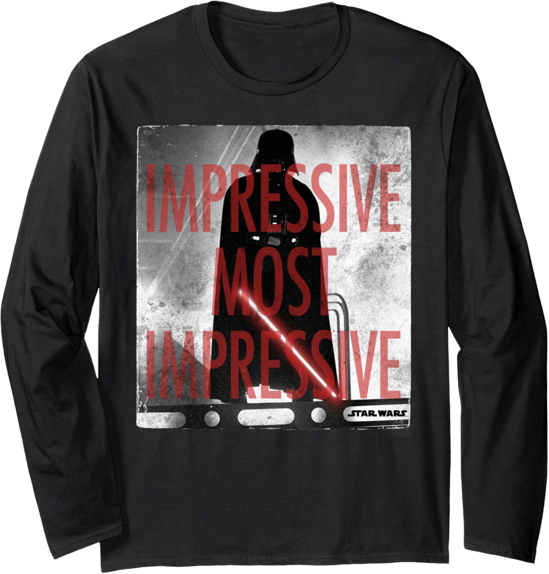Star Wars Darth Vader Most Impressive Text Portrait Langarmshirt