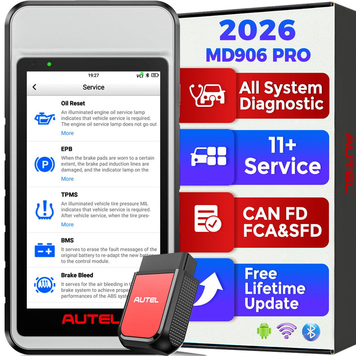 Autel MaxiDIAG MD906 PRO Diagnosegerät, 2026 MD906PRO OBD2 Scanner für Vollständige Systeme, Bluetoo