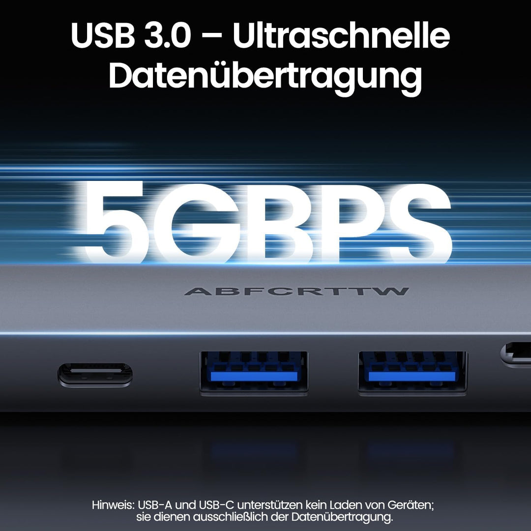 80CM USB C Hub mit HDMI 4K@60Hz, PD 100W Powered für MacBook Neo | 7-in-1 Docking Station USB C mit
