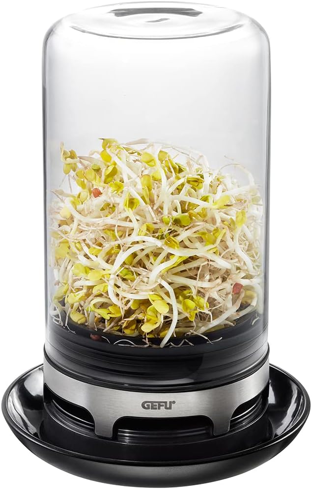 GEFU Sprossenglas BIVITA - Keimglas für Sprossen und Keimlinge - Sprossen Keimgerät aus Glas mit int