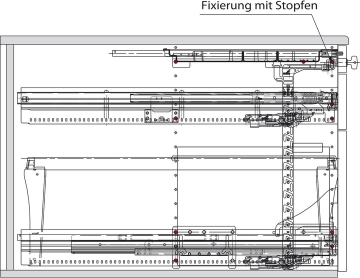 Hettich 46744 Systema TOP 2000 Container-Set SIL Sys,Voll-/Überauszug,ET 530, schwarz, Schwarz