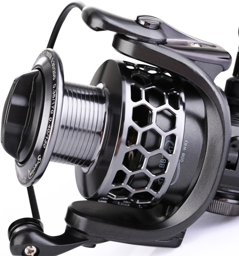 Sougayilang Angelrolle 13 + 1BB leicht, ultra-glatt, Aluminium-Spinnrolle mit gratis Ersatz-Graphits