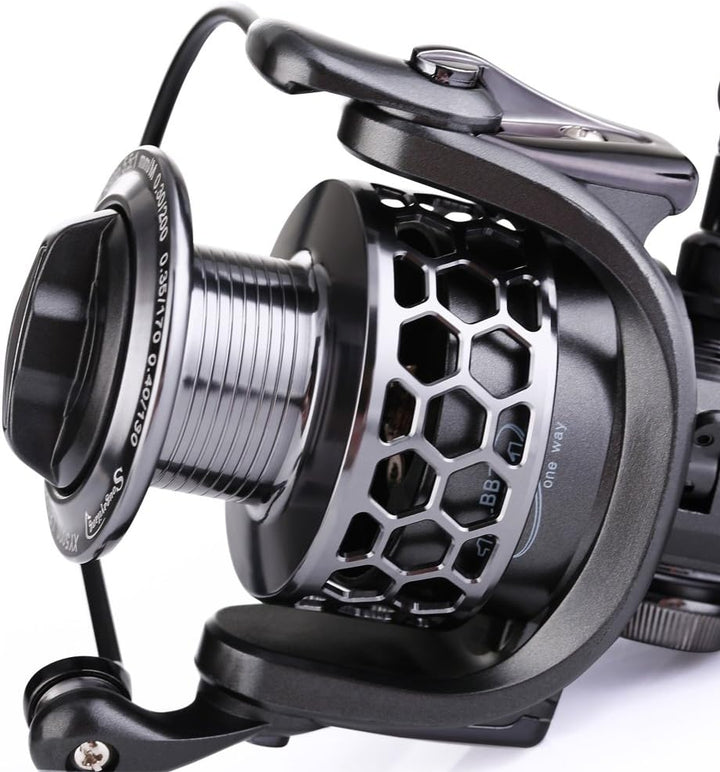 Sougayilang, Angelrolle 13+1 Kugellager – leicht, ultra-sanft, Aluminium-Spinnrolle mit zusätzlicher