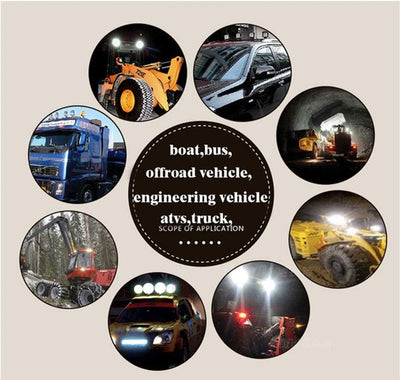 Willpower 10pc LED Scheinwerfer 4‘’ 10cm 48W LED Arbeitsscheinwerfer 12V 24V Zusatzscheinwerfer Auto