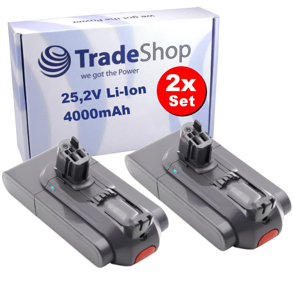 2X Trade-Shop Li-Ion Akku 25,2V / 4000mAh kompatibel mit Dyson V11 Absolute Extra, V11 Animal, V11 C