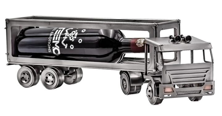 STEEMO Schraubenmännchen Weinflaschenhalter LKW – Handgefertigter Lastwagen aus Stahl, originelle Ge