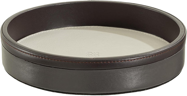 DUDU Rundes Leder-Tablett für den Eingangsbereich, kleines 16cm grosses Tablett in Buntem Design, De