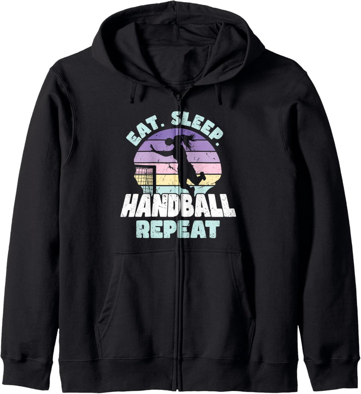 Eat Sleep Handball Repeat Handballerin Handballspielerin Kapuzenjacke