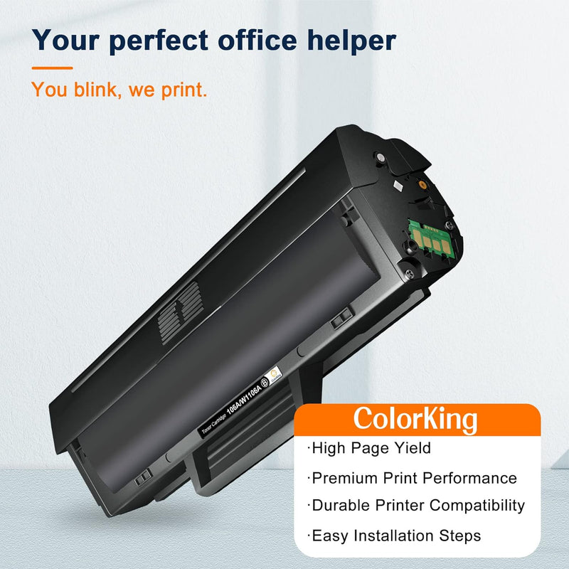 ColorKing Toner Kompatible für HP 106A (W1106A) Schwarz Tonerkartusche Ersatz für HP Laser 107w Lase