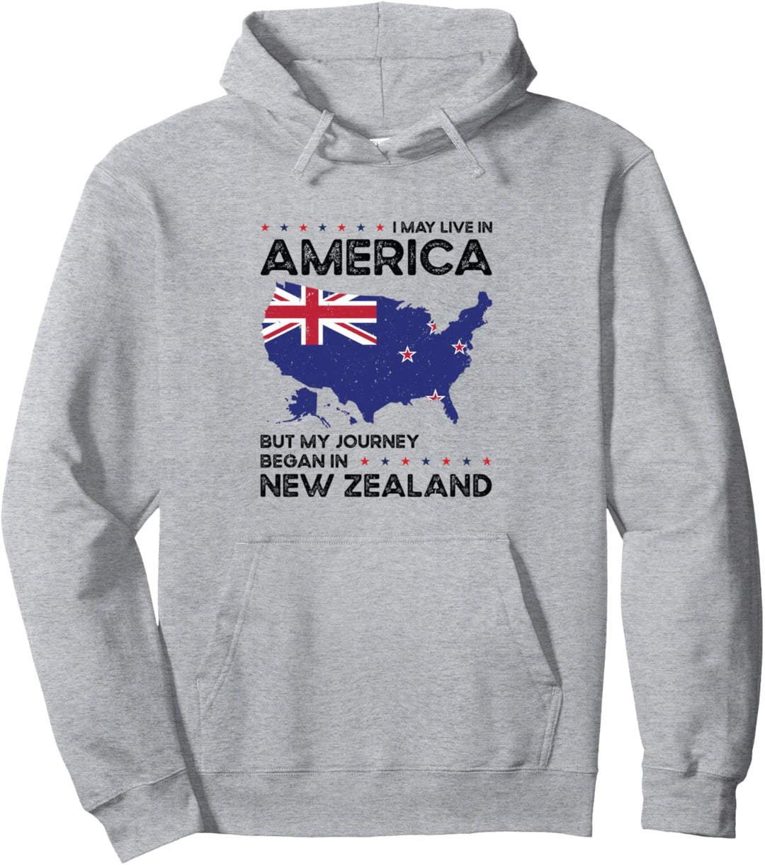Neuseeland-Flagge, Amerikanischer Patriot, USA, gewachsen, Neuseeland, US-Flagge Pullover Hoodie