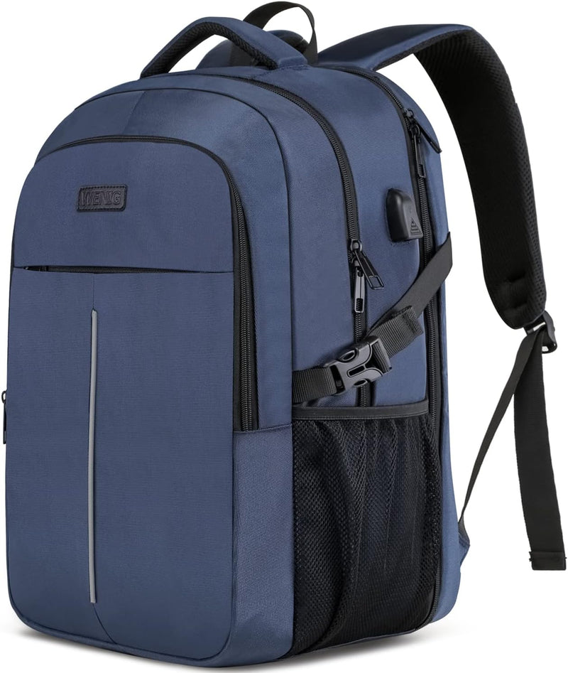 WENIG 17.3 Zoll Laptop Rucksack Herren 50L,Extra Gross Wasserdichte Arbeit Rucksack,Anti Diebstahl B