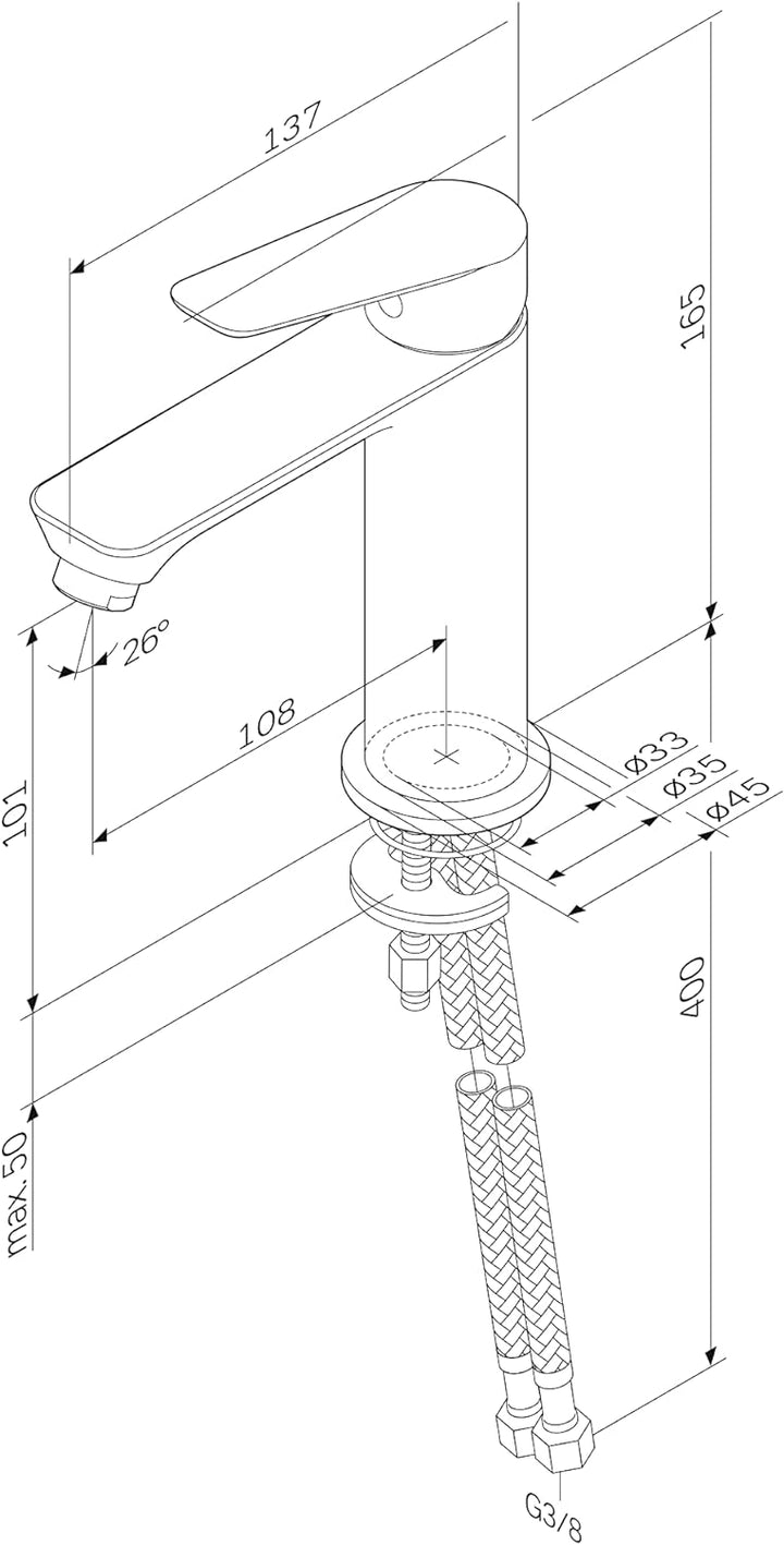 AM.PM Hit Waschtischarmatur mit Einhebelmischer | SoftMotion Keramikkartusche, Neoperl Aerator | kra