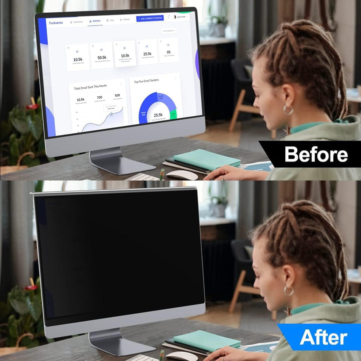Lonkenn 24 Zoll Computer Privacy Filter, Premium Blickschutzfilter, Robust und Wiederverwendbar, Pri
