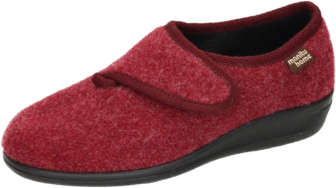 Manitu Damen Home Hausschuh 38 EU Rot, 38 EU Rot