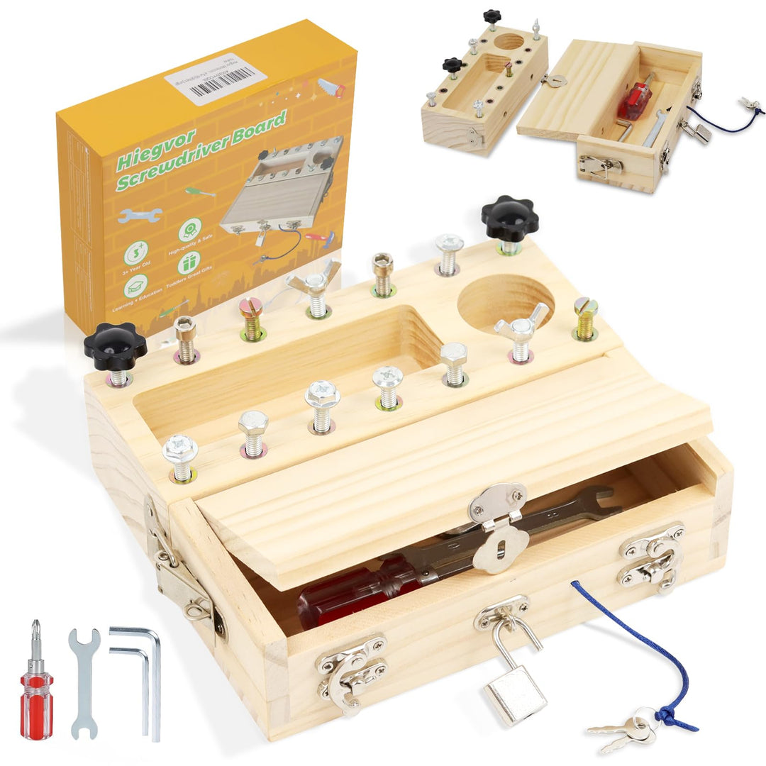Montessori Spielzeug ab 3 4 5 Jahre, Motorikspielzeug Holzspielzeug Schraubendreher Busy Board mit S