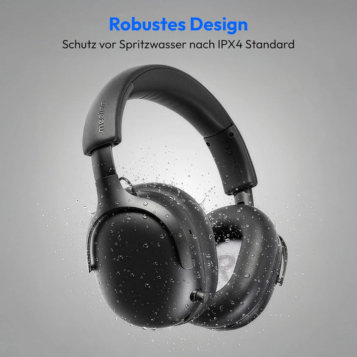MEDION Over Ear Kopfhörer HX-1 Pure (kabellos, Bluetooth 5.4, Wireless, Passive Noise Isolation, 3+1