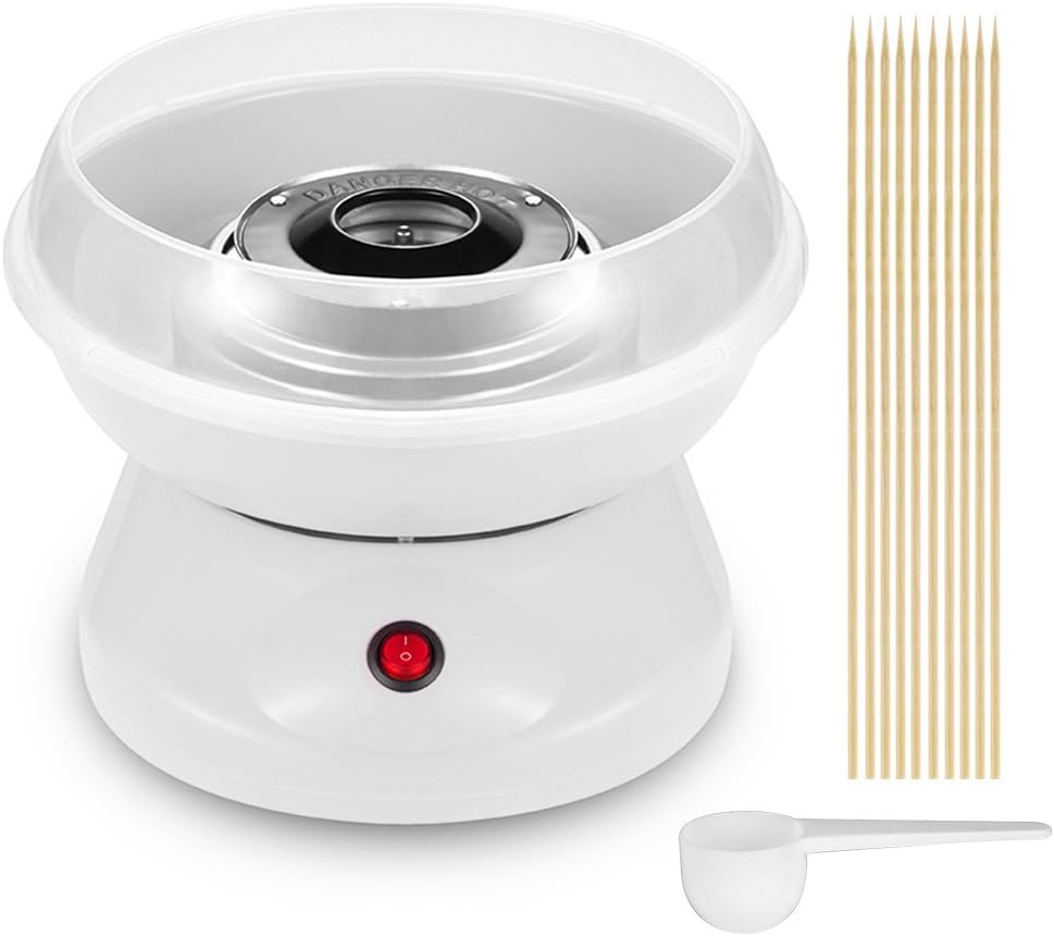 Zuckerwattemaschine für Zuhause, Zuckerwatte-Maschine Set Mit Zuckerwatte Stäbchen & Messlöffel, Zuc