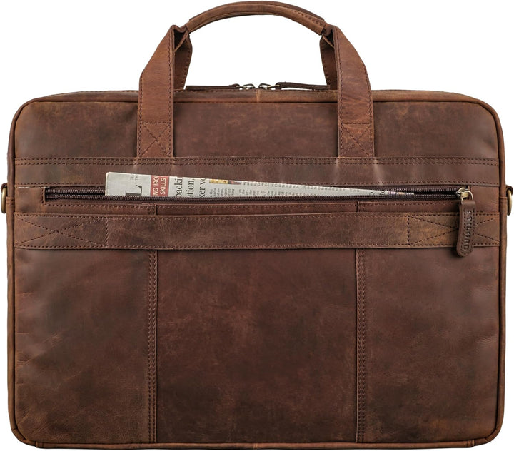 STILORD 'Cyrus' Vintage Laptoptasche 17 Zoll Leder Herren Gross Business-Tasche Echtleder Umhängetas