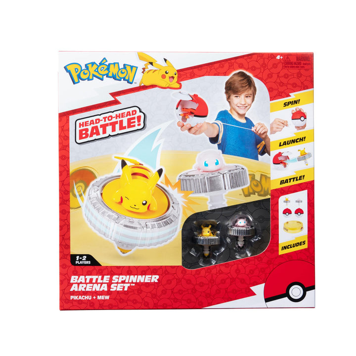 Pokémon PKW4403 - Battle Spinner - Arena mit Mew und Pikachu, offizielles Pokémon Spielset