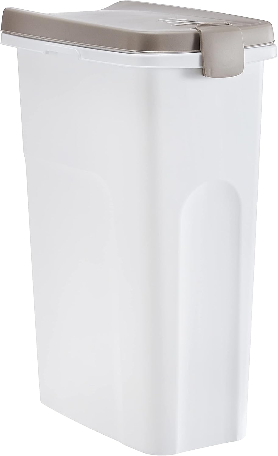Petfood-Container, luftdichte Aufbewahrung von Trockenfutter, Vorratsbehälter Tierfutter, Weiss / Br