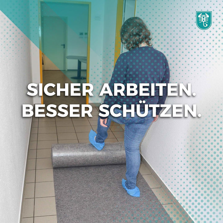 Abdeckvlies Renovierungsvlies Profi grau 1 x 25 m Malerabdeckvlies mit antirutsch Folie 180 g/m²
