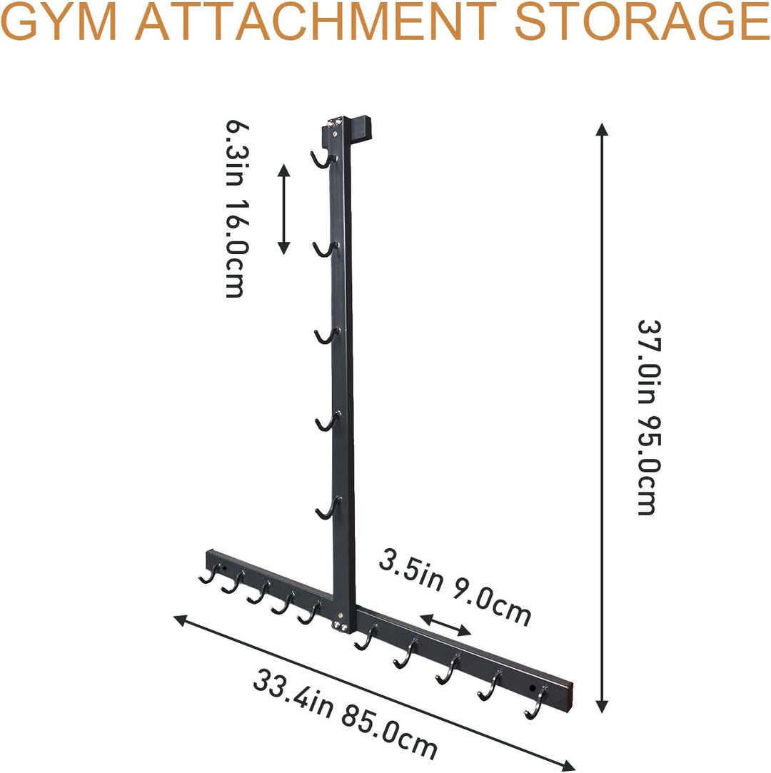 KORIKAHM Lat Pulldown Attachments Storage Rack, Wall Mounted Lat Pull Down Bar Organizer with Heavy