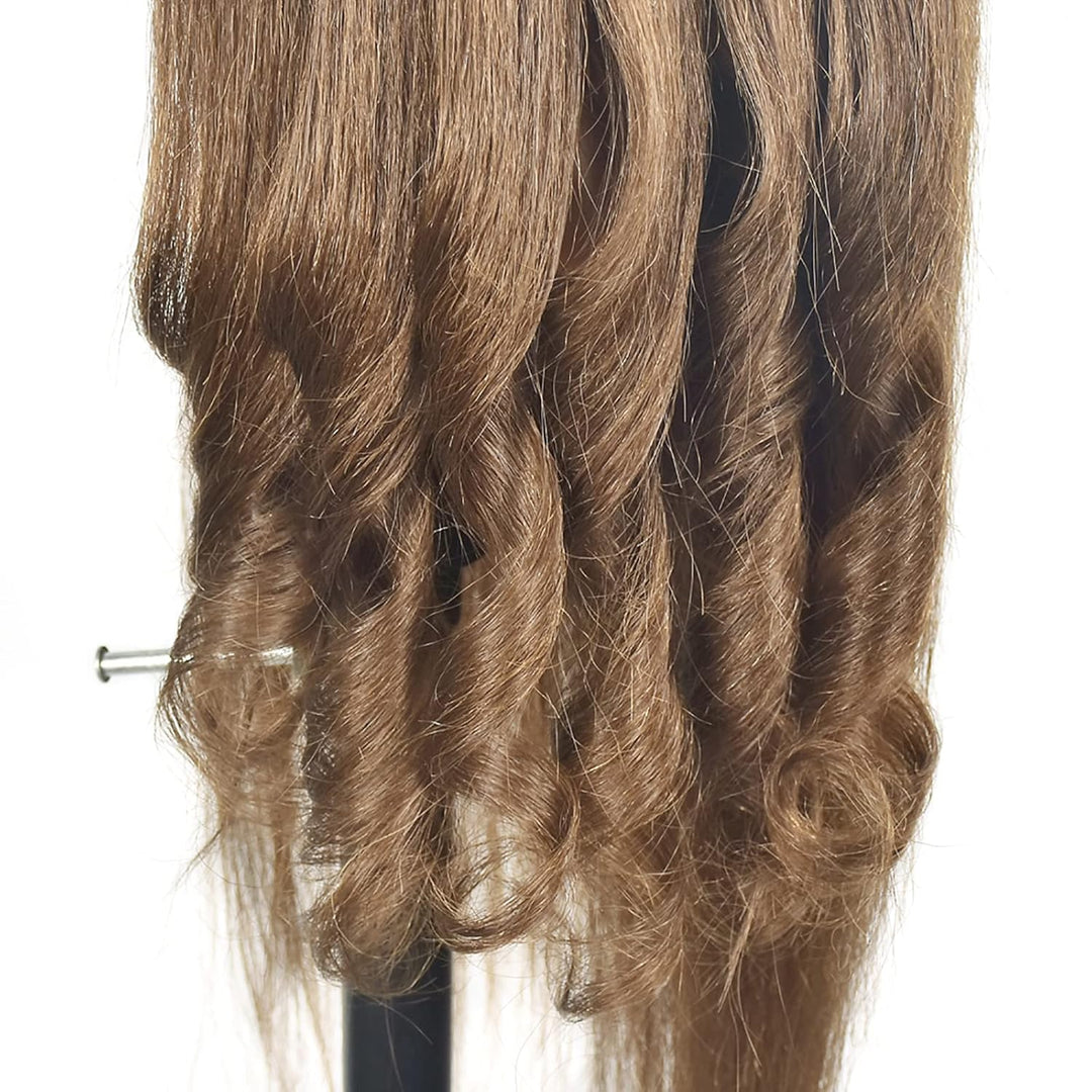 Trainingskopf, Übungskopf mit 100% Echthaar, für professionelles Frisieren, Hairstyling, Übungspuppe