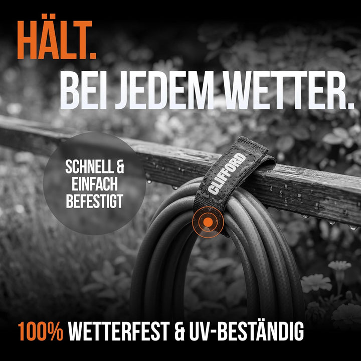 CLIFFORD Mini Klett Spanngurte - Wetterfest und Ultra Stark - Klettverschluss Band für Haushalt, Gar