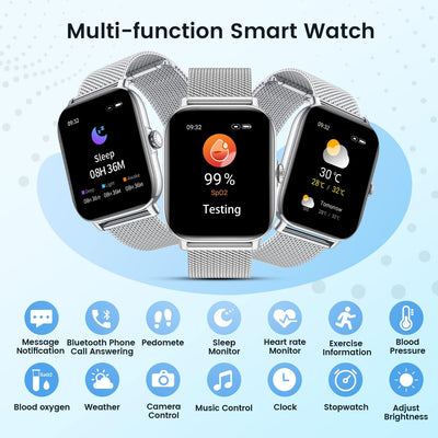 Smartwatch Fitnessuhr mit Telefonfunktion Schrittzähler Schlafmonitor: Smart Watch mit Musiksteuerun