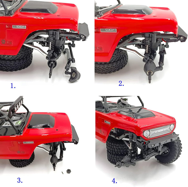 Runup Vordere Stahl Lenkung CVD Drive Shafts Set für 1/24 Axial SCX24 C10 JLU Bronco Gladiator Riege